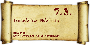 Tumbász Mária névjegykártya