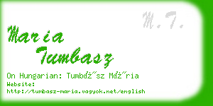 maria tumbasz business card